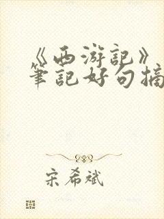 《西游记》读书笔记好句摘抄