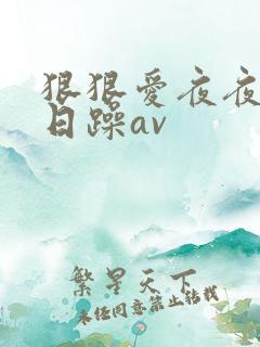 狠狠爱夜夜爽日日躁av