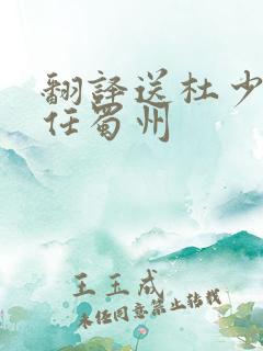 翻译送杜少府之任蜀州