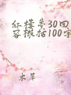 红楼梦30回内容概括100字 红楼梦30回内容概括100字