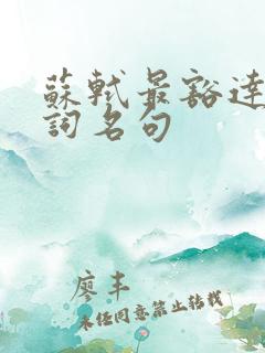 苏轼最豁达的诗词名句