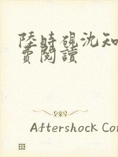 陆时砚沈知意免费阅读