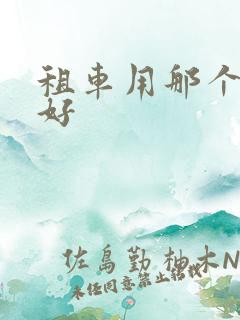 租车用那个平台好