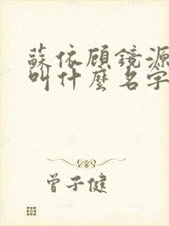 苏依顾镜源小说叫什么名字