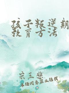 孩子叛逆期如何教育方法