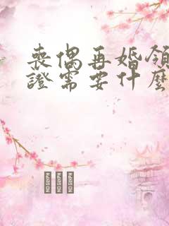 丧偶再婚领结婚证需要什么证件
