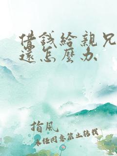 借钱给亲兄弟不还怎么办