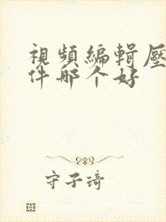 视频编辑压缩软件哪个好