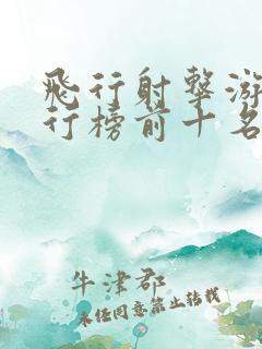 飞行射击游戏排行榜前十名