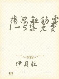 杨思敏的电视剧1一5集免费观看