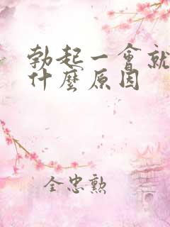 勃起一会就软是什么原因