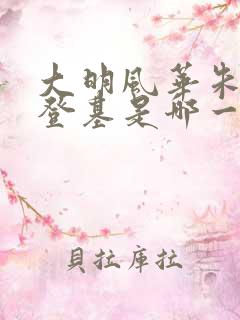 大明风华朱高炽登基是哪一集