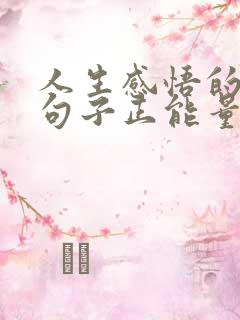 人生感悟的经典句子正能量短句