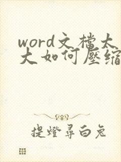 word文档太大如何压缩变小