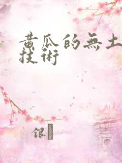 黄瓜的无土栽培技术