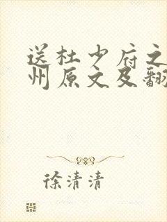 送杜少府之任蜀州原文及翻译赏析