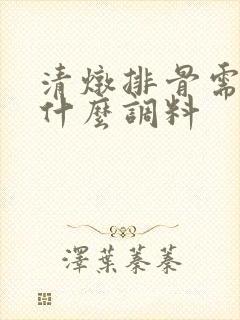 清炖排骨需要放什么调料 清炖排骨需要放什么调料