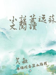 小说萧逸苏颜全文阅读