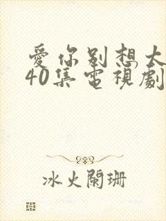 爱你别想太多 40集电视剧免费