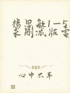 杨思敏1—5集未删减版电视剧