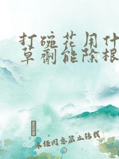 打碗花用什么除草剂能除根