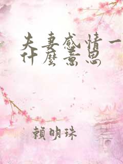 夫妻感情一般是什么意思
