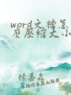 word文档怎么压缩大小 word文档怎么压缩大小