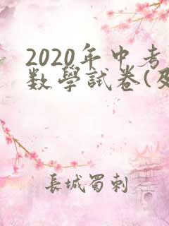 2020年中考数学试卷(及答案) 2020年中考数学试卷(及答案)