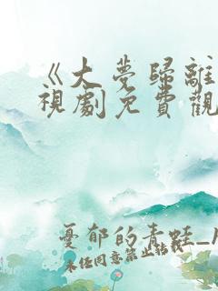 《大梦归离》电视剧免费观看全集高清