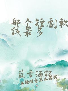 哪个短剧软件赚钱最多