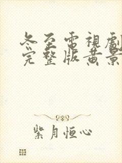 冬至电视剧免费完整版黄景瑜