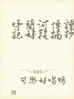 呼兰河传读书笔记好段摘抄