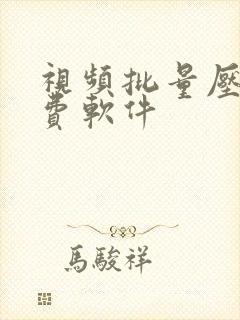 视频批量压缩免费软件