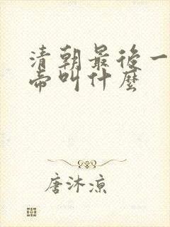 清朝最后一个皇帝叫什么