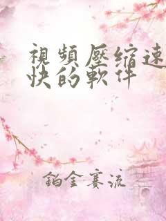 视频压缩速度最快的软件
