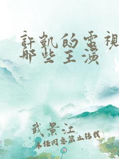 许凯的电视剧有哪些主演