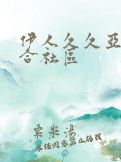 伊人久久亚洲综合社区