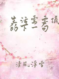 生活需要仪式感的下一句