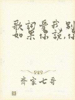 歌词爱我别走,如果你说,你不爱我