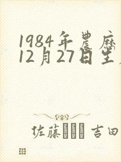 1984年农历12月27日生辰八字
