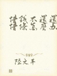 借钱不还还没有借条怎么办
