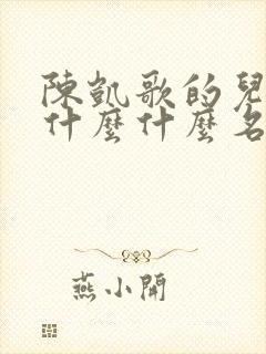 陈凯歌的儿子叫什么什么名字