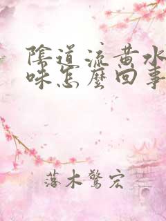 阴道流黄水有异味怎么回事