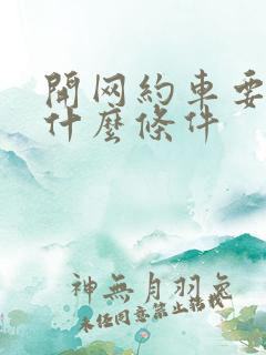 开网约车要具备什么条件