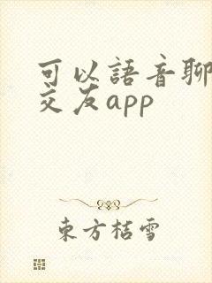 可以语音聊天的交友app 可以语音聊天的交友app