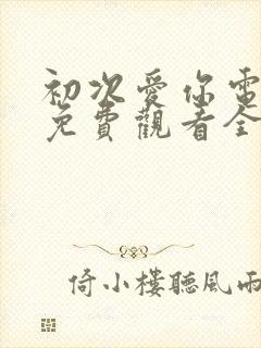 初次爱你电视剧免费观看全集高清