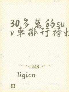 30多万的suv车排行榜性价比高的