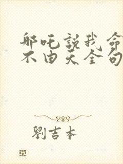 哪吒说我命由我不由天全句