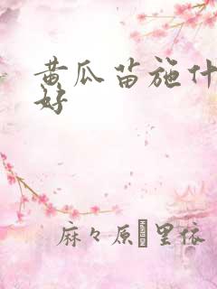 黄瓜苗施什么肥好