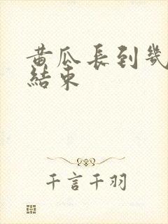 黄瓜长到几月份结束